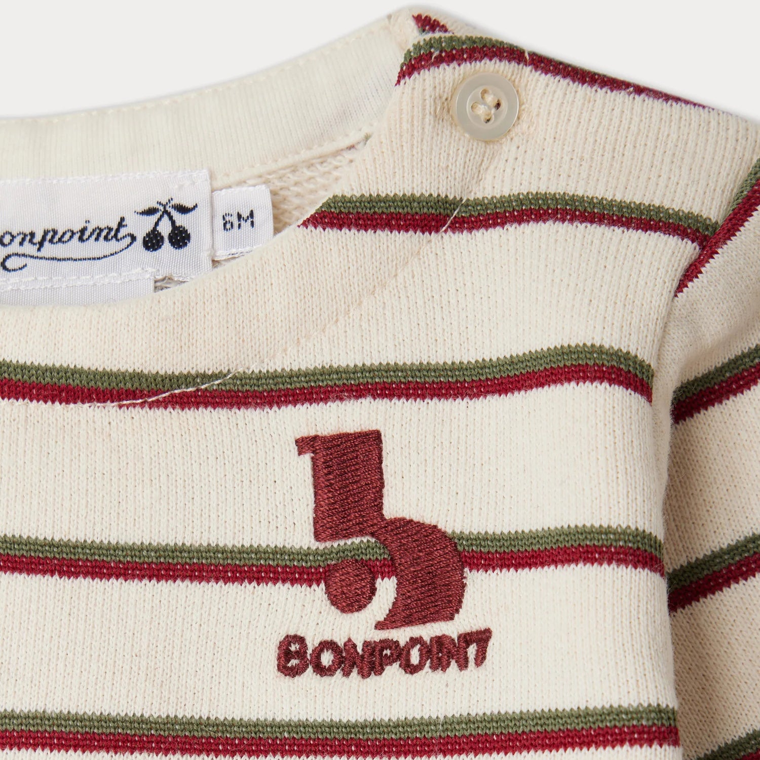 T-shirt en coton à rayures blanches pour bébés garçons et filles