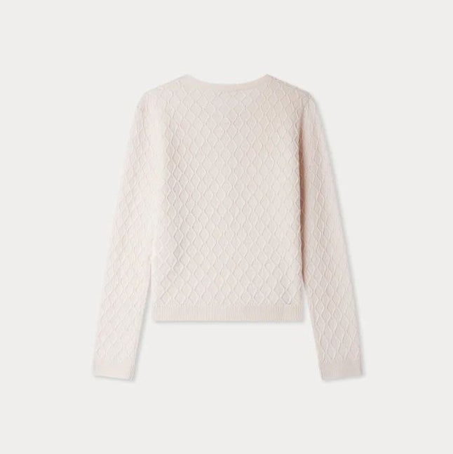 Girls Light Pink Diamond Wool Cardigan