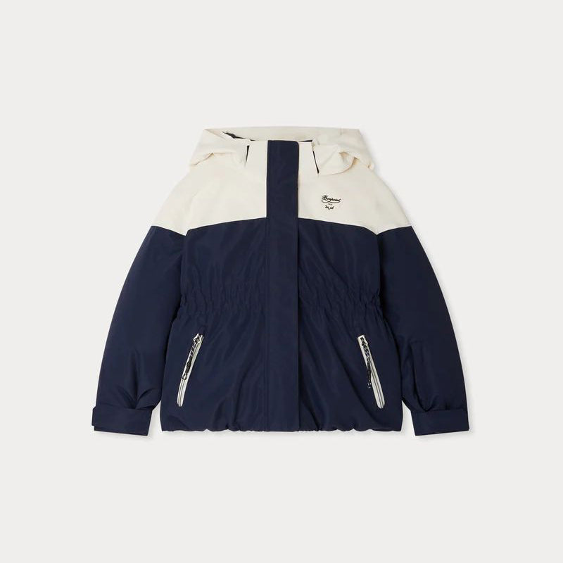 Girls Dark Blue Padded Down Ski Jacket
