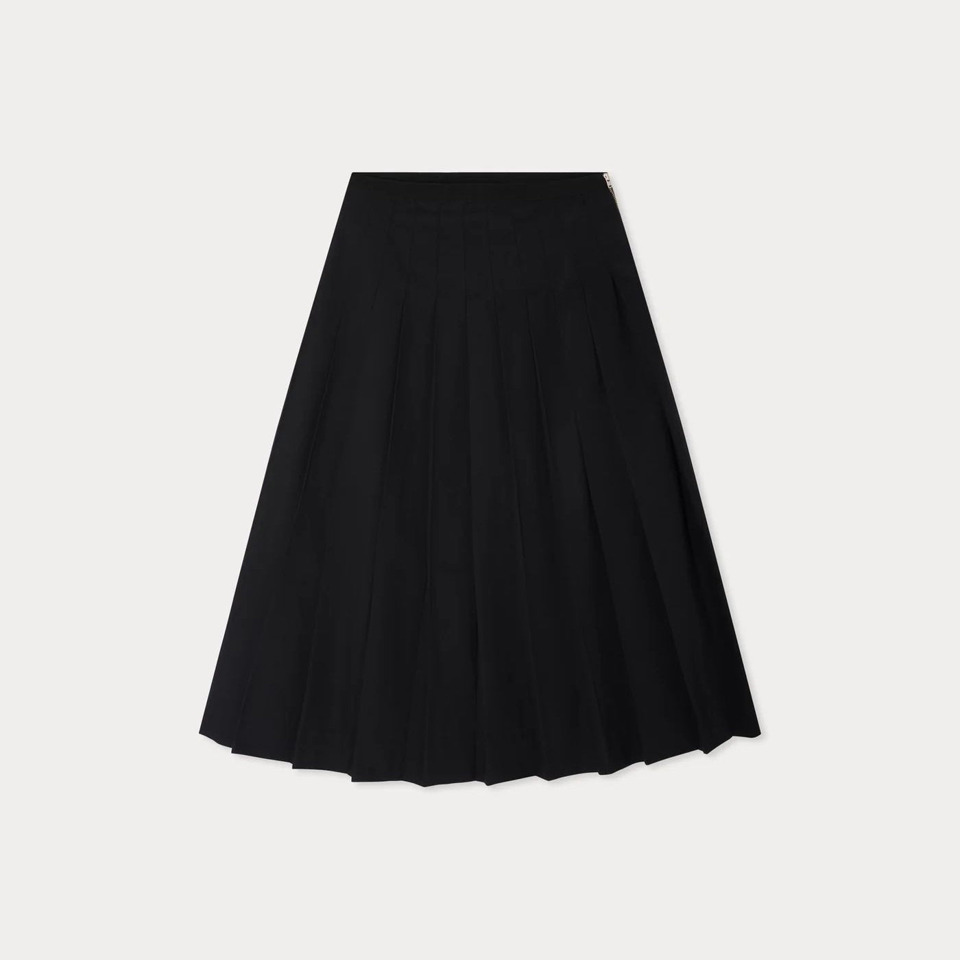 Women Black Pleated Cotton Skirt