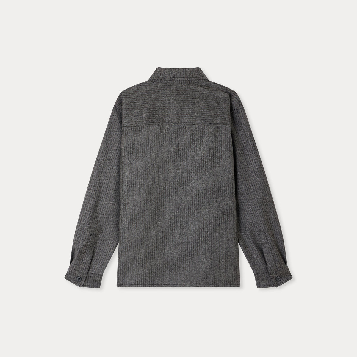 Boys Grey Stripes Wool Shirt
