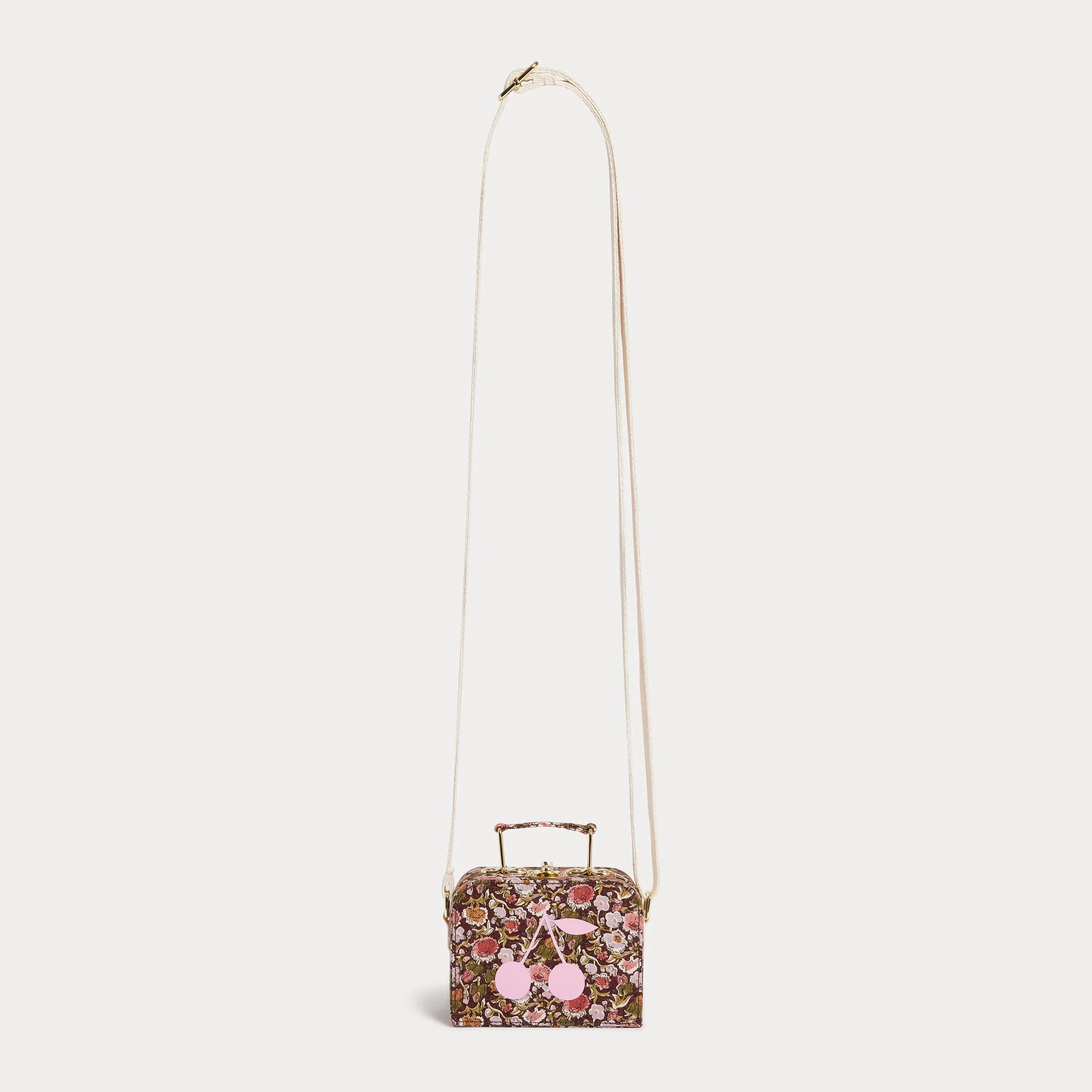 Girls Aubergine Flowers Shoulder Bag(12.5 x 5.5 x 9.5 cm)