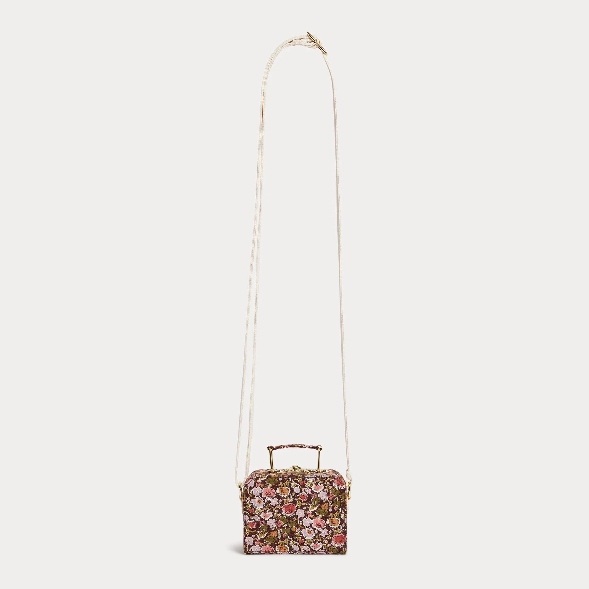 Girls Aubergine Flowers Shoulder Bag(12.5 x 5.5 x 9.5 cm)
