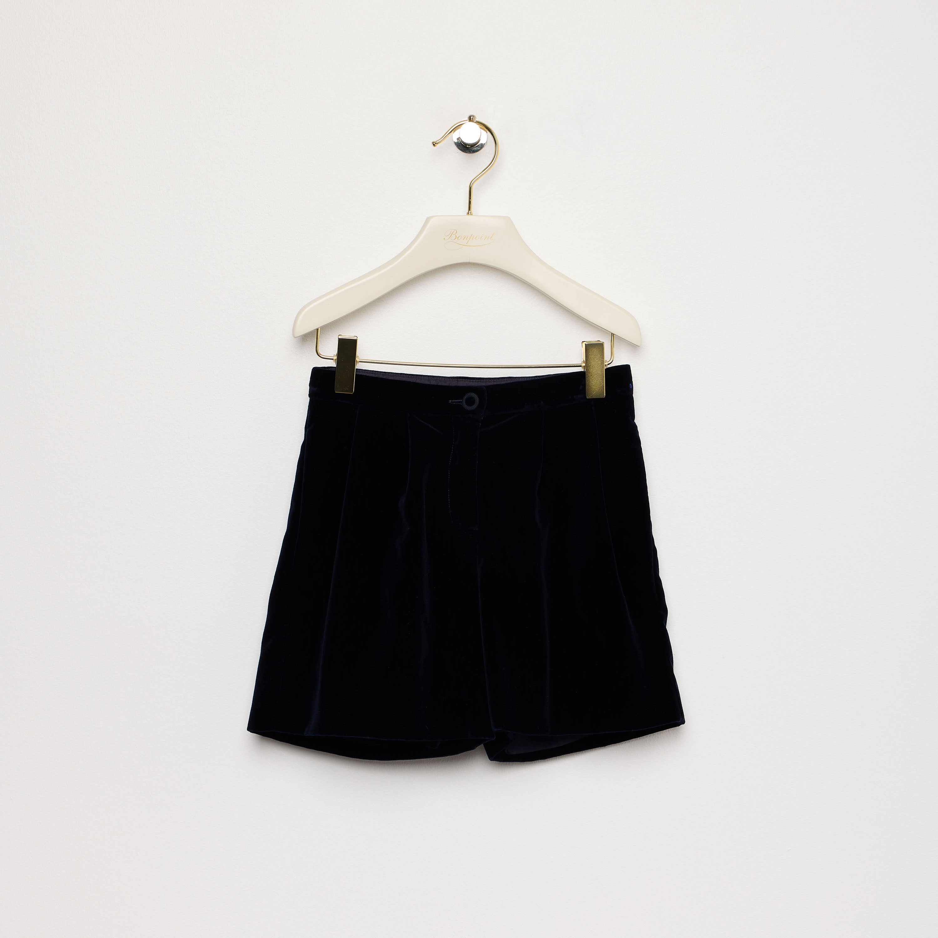 Girls Dark Blue Cotton Shorts