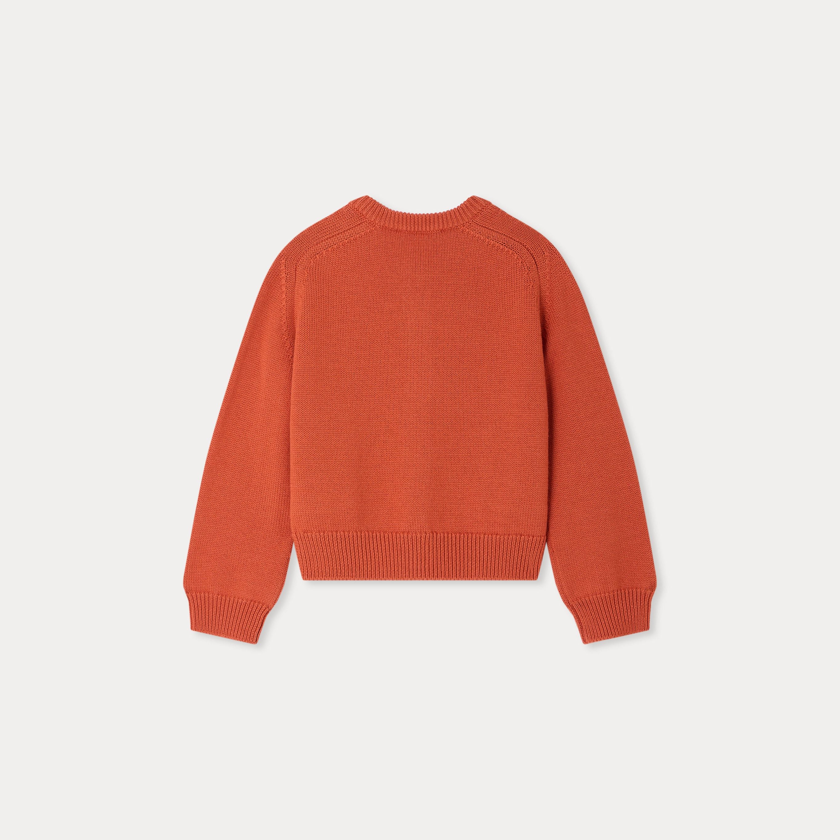Girls Apricot Wool Knit Cardigan