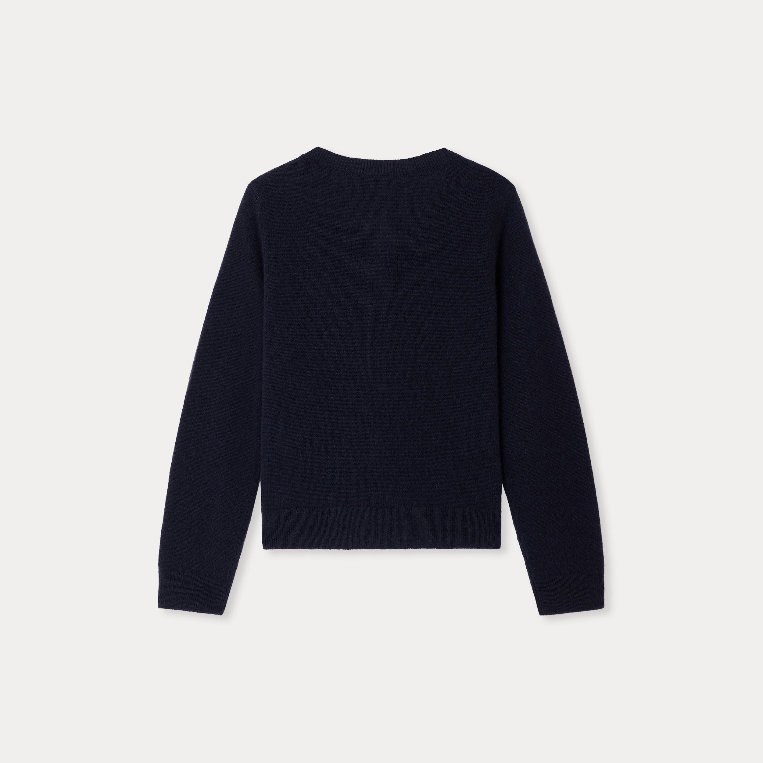 Girls Navy Beads Cherry Cashmere Cardigan
