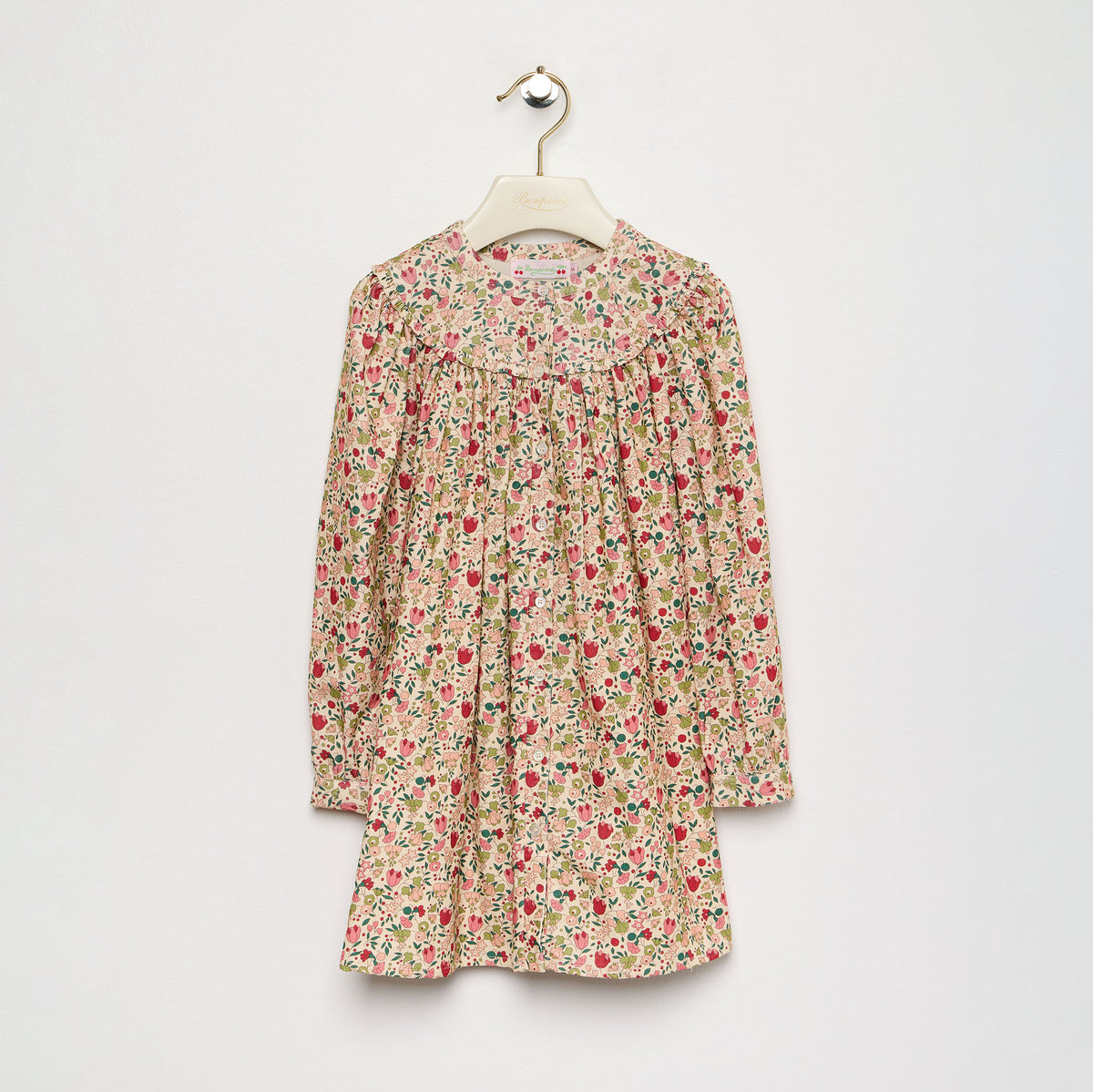 Girls Pink Floral Cotton Dress