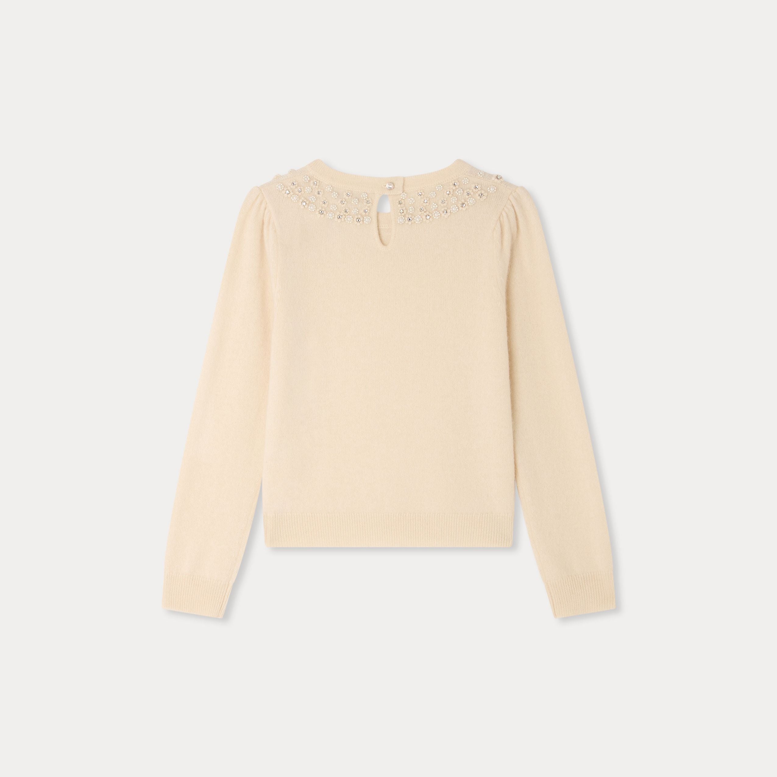 Girls White Cashmere Sweater