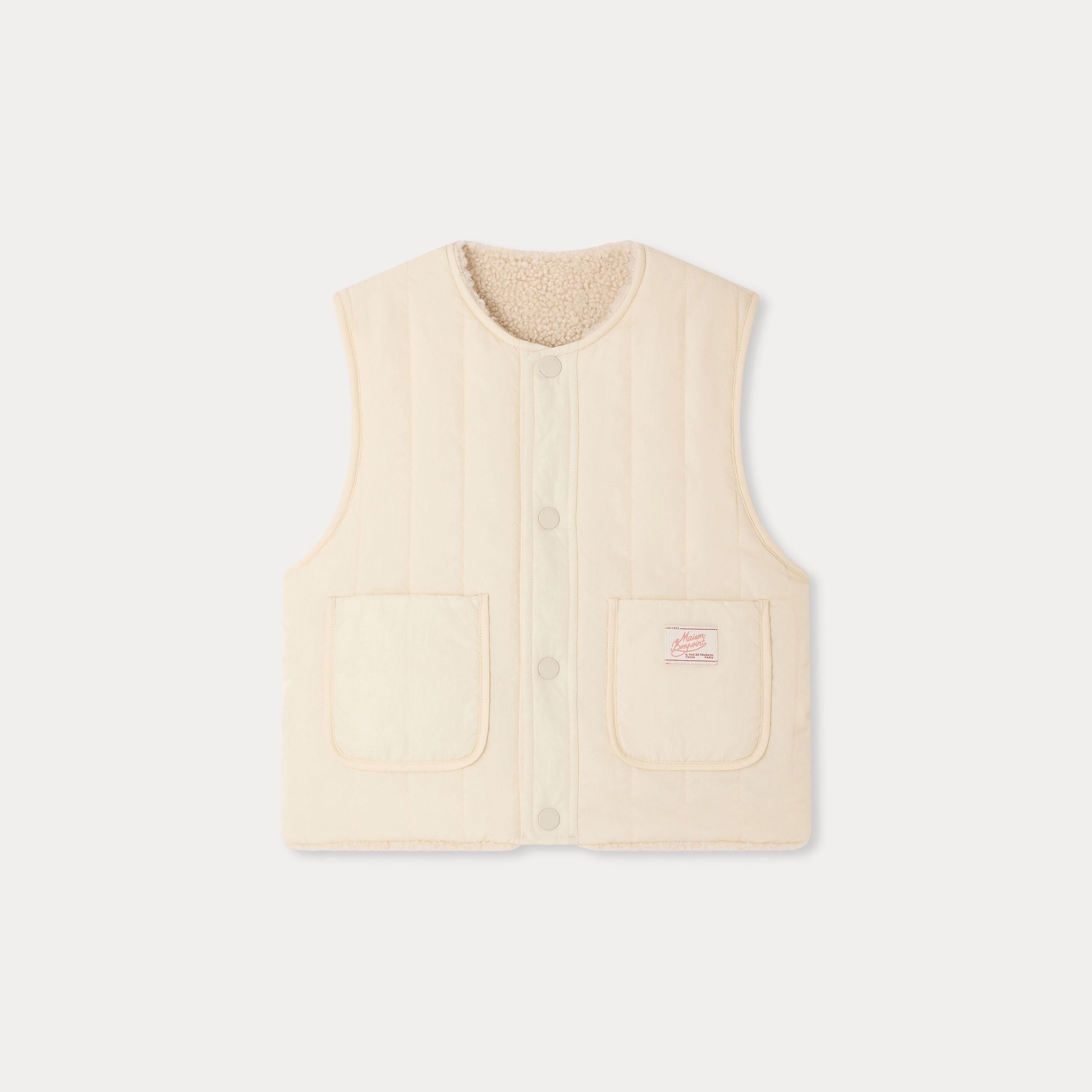 Girls White Reversible Gilet