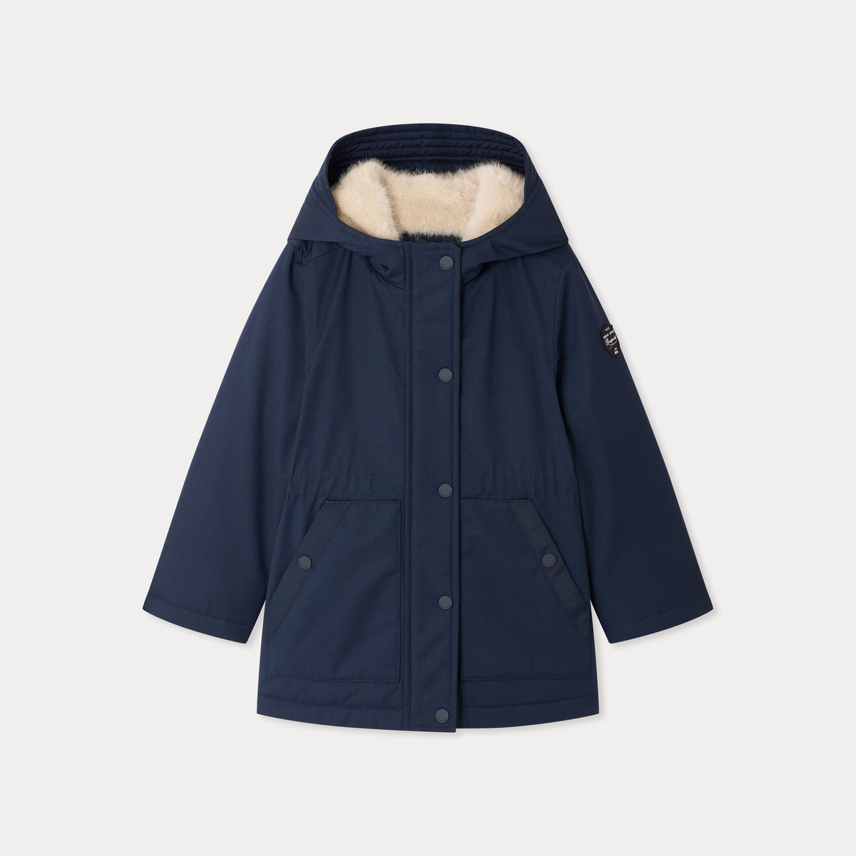 Girls Navy Hooded Coat