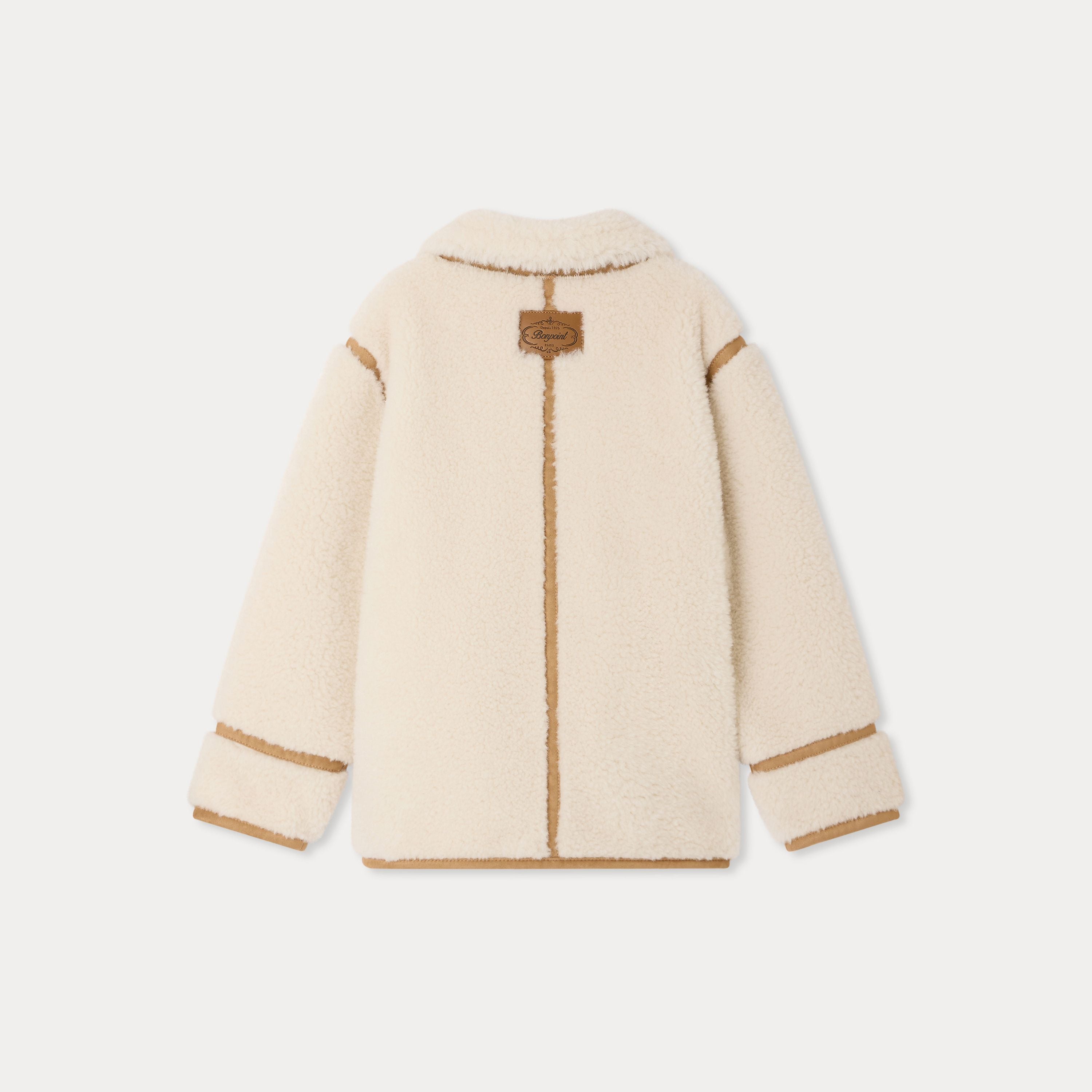 Manteau polaire Sherpa blanc pour fille