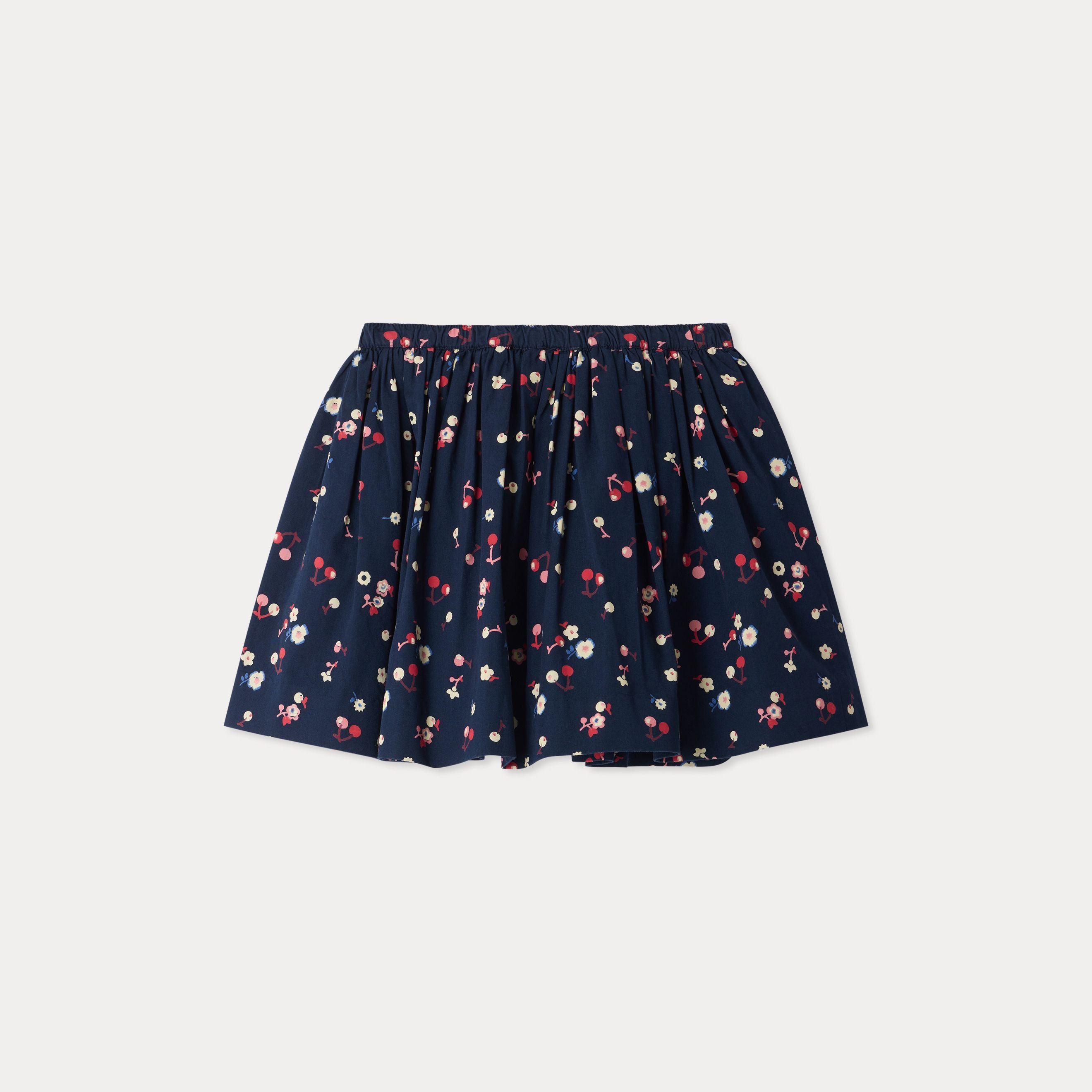 Girls Multicolor Flower Cotton Skirt