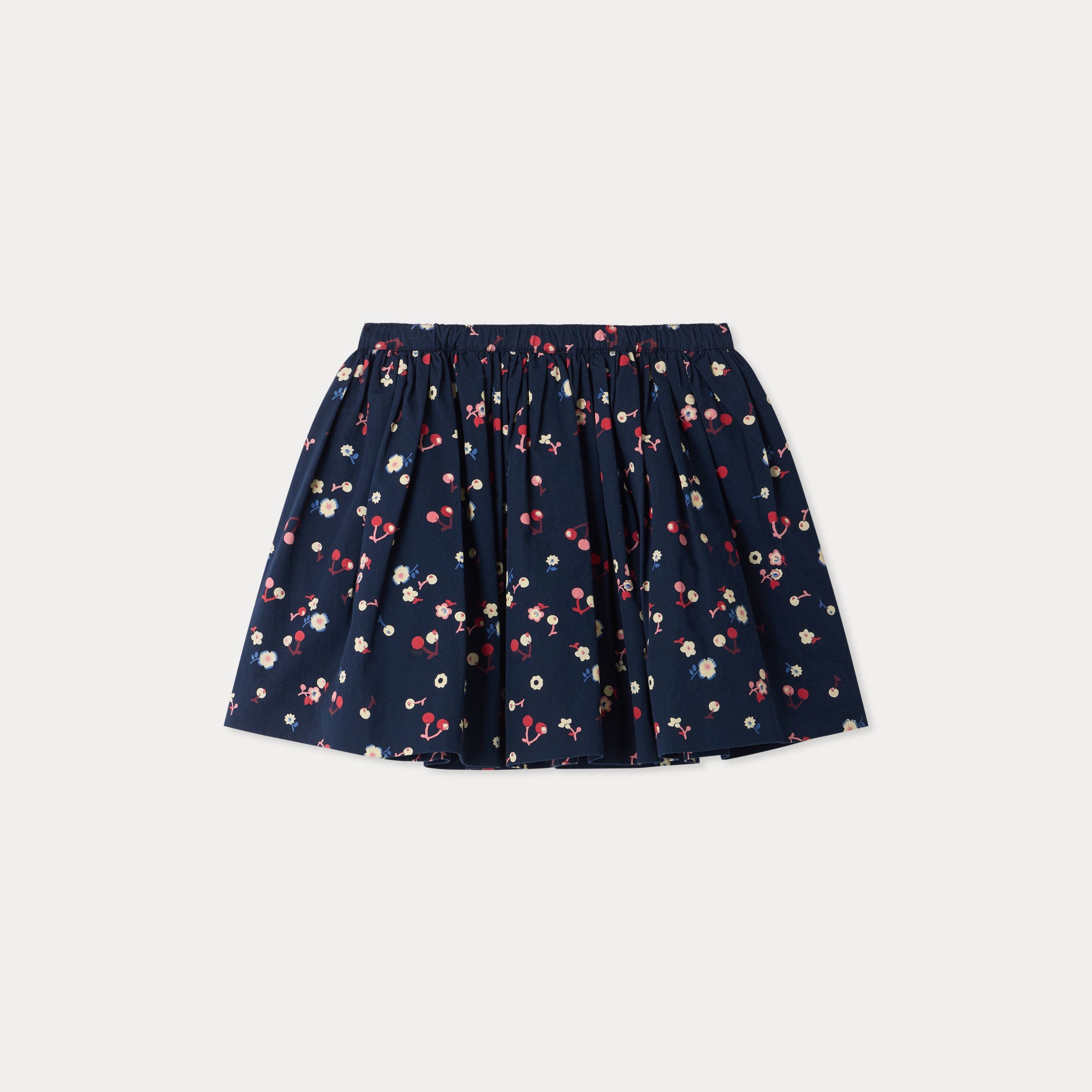 Girls Multicolor Flower Cotton Skirt