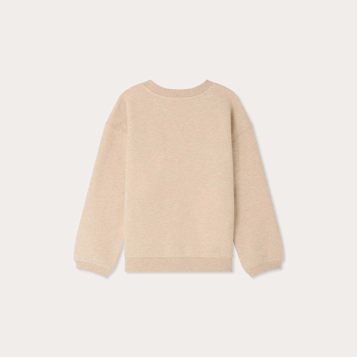 Girls Beige Embroidered Cotton Sweatshirt