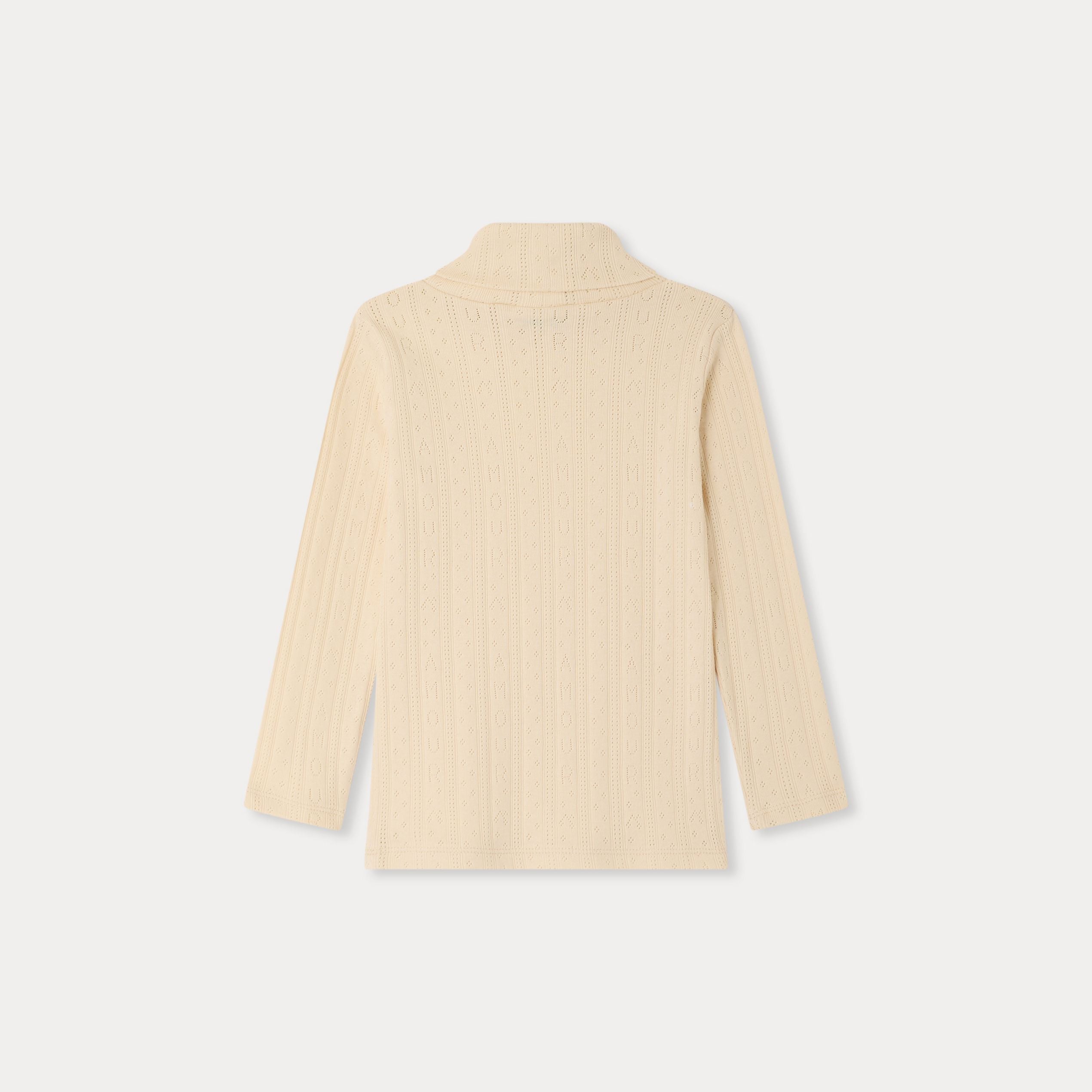 Girls White Cotton Turtleneck