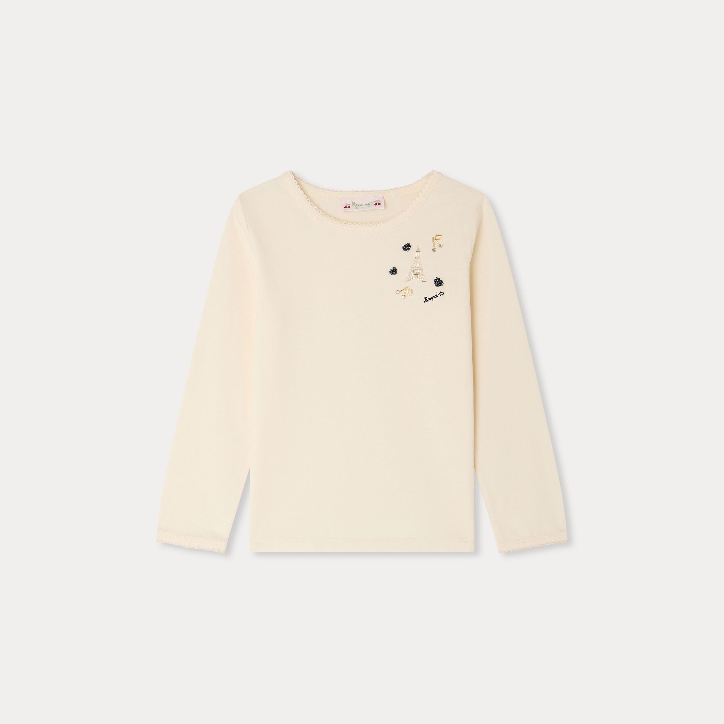 T-shirt blanc en coton pour filles