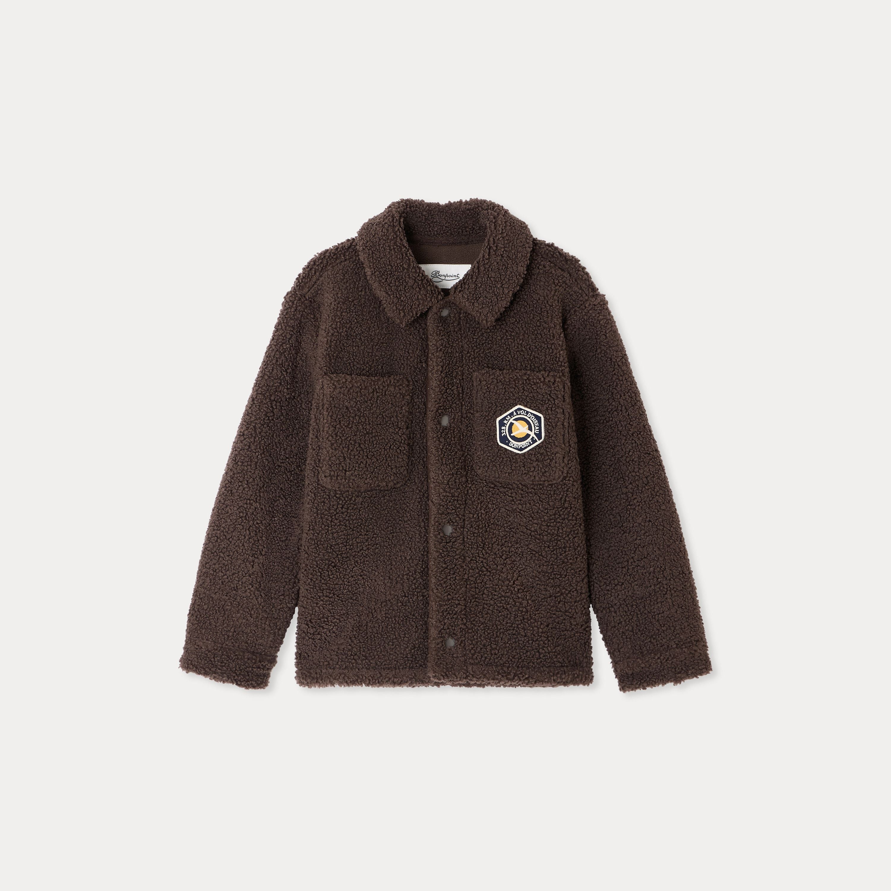 Boys & Girls Brown Sherpa Fleece Coat