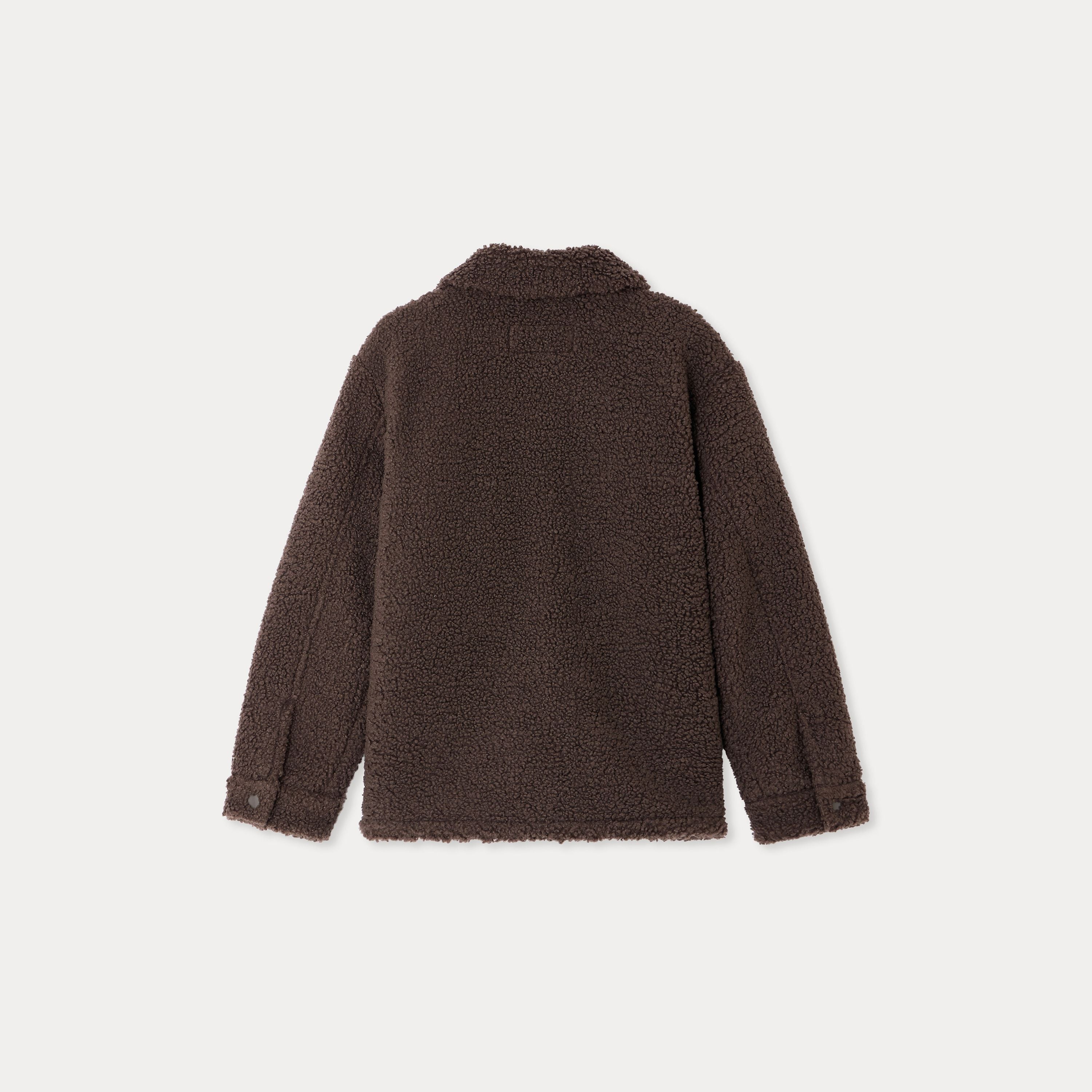 Boys & Girls Brown Sherpa Fleece Coat