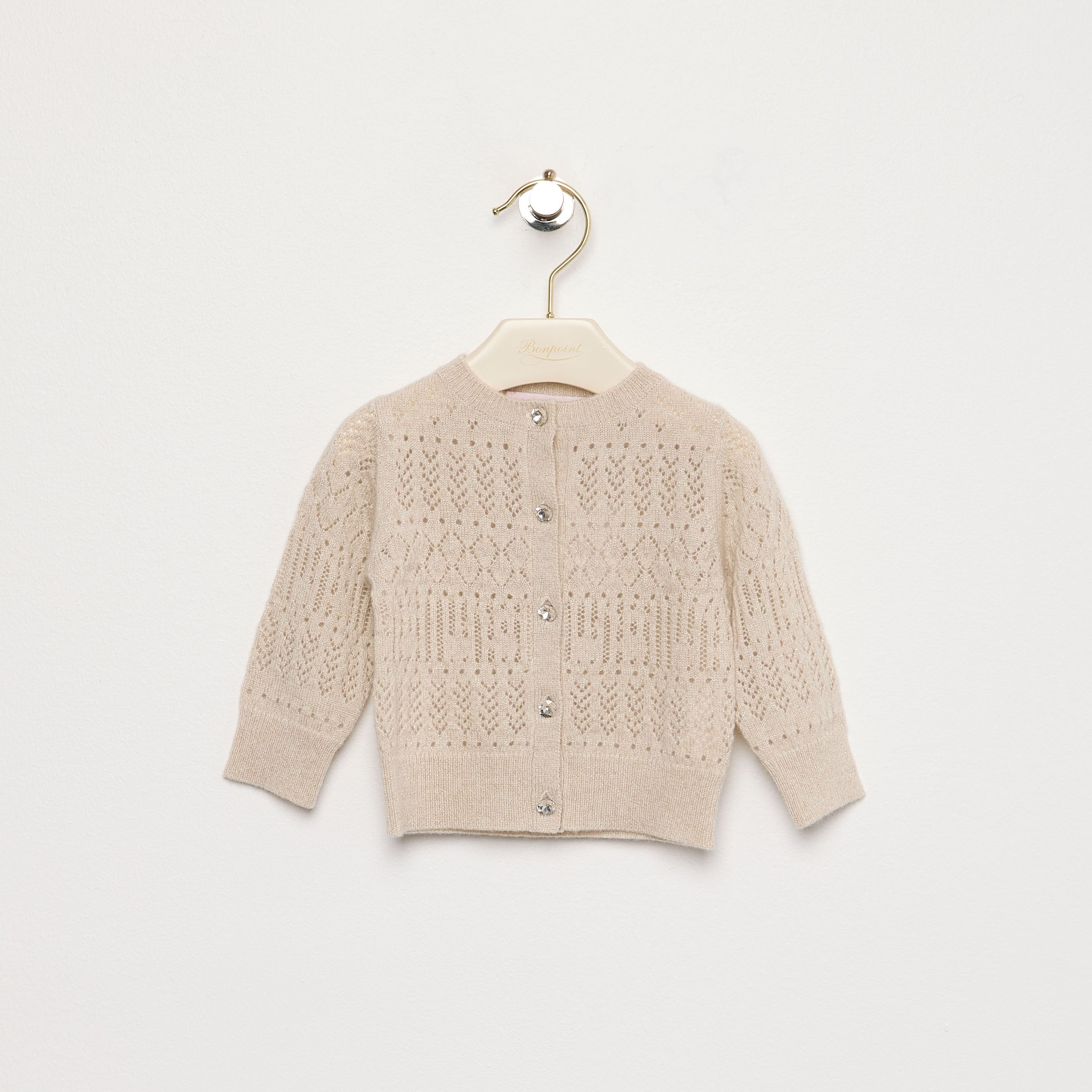 Baby Girls Beige Cashmere Cardigan