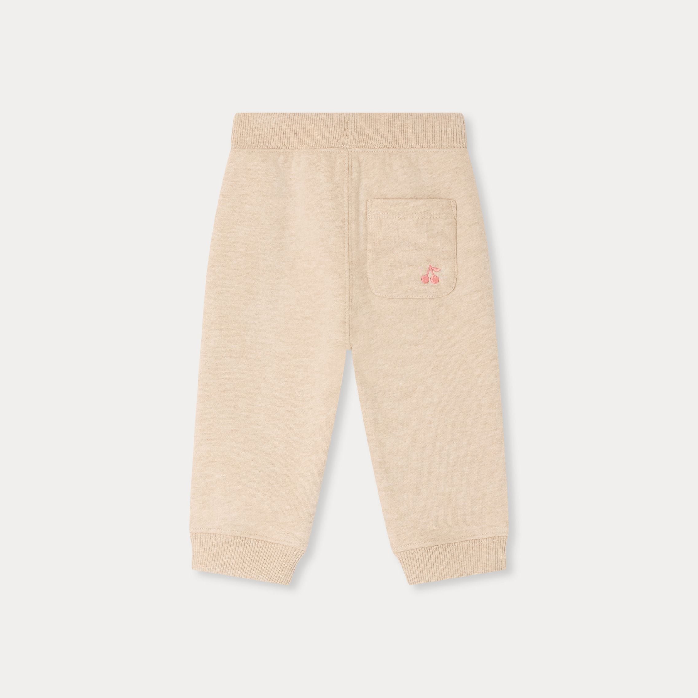 Baby Girls Beige Cotton Trousers