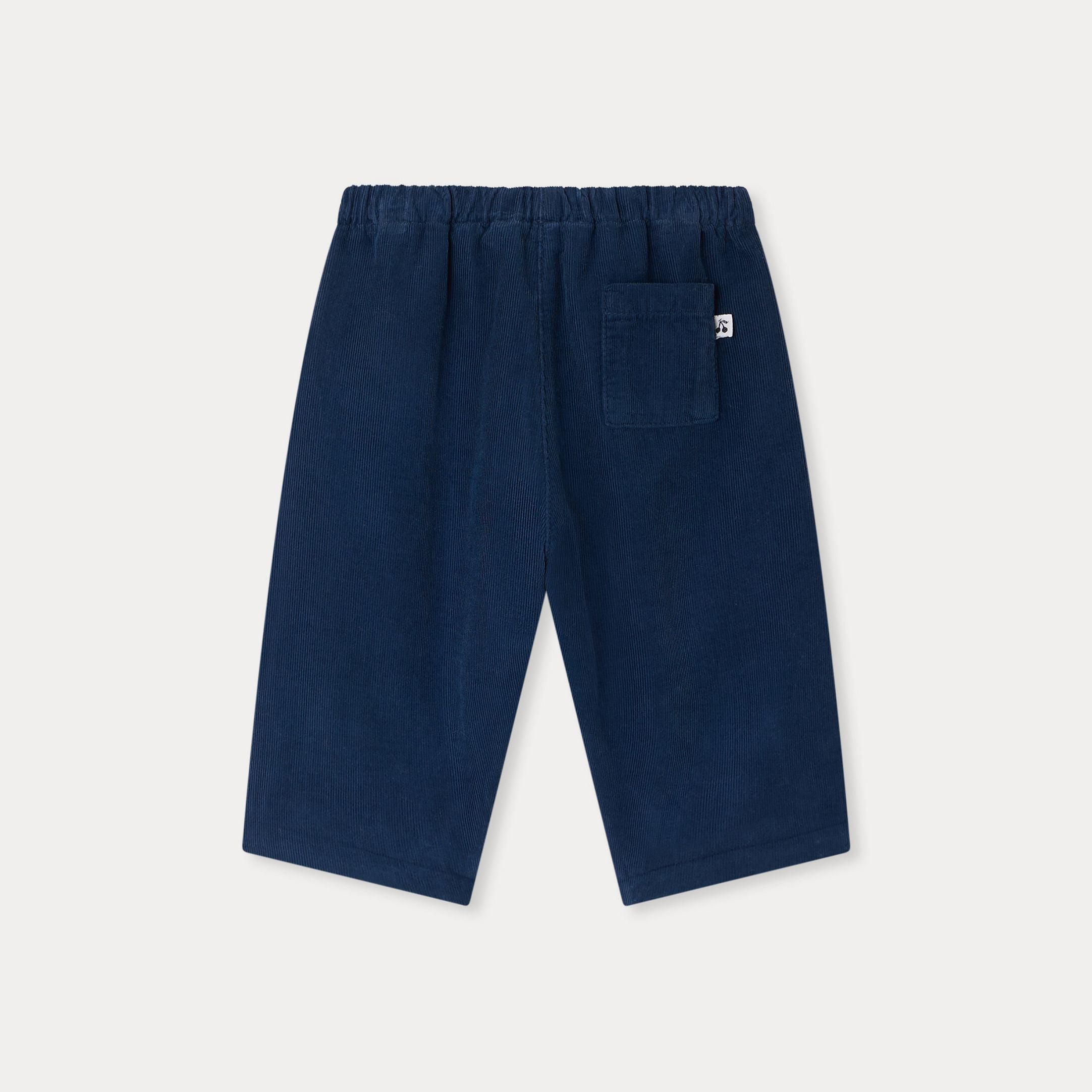 Baby Boys & Girls Dark Blue Cotton Trousers