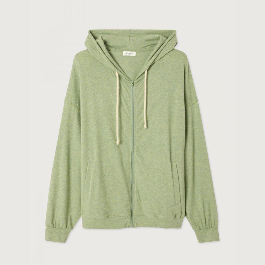 Women Light Green Zip-Up Top