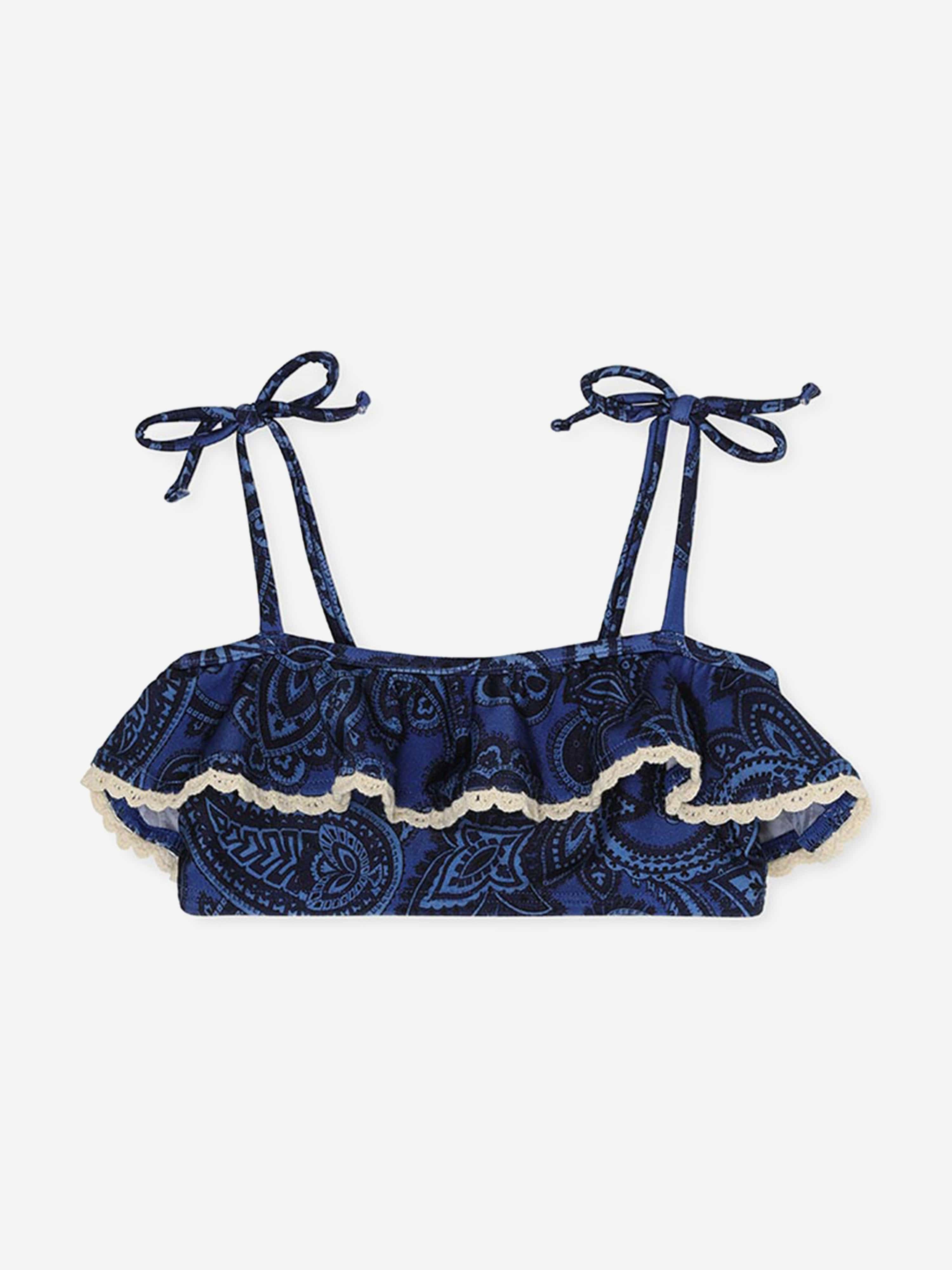 Zimmermann Girls Ottie Trim Frill Bikini in Blue