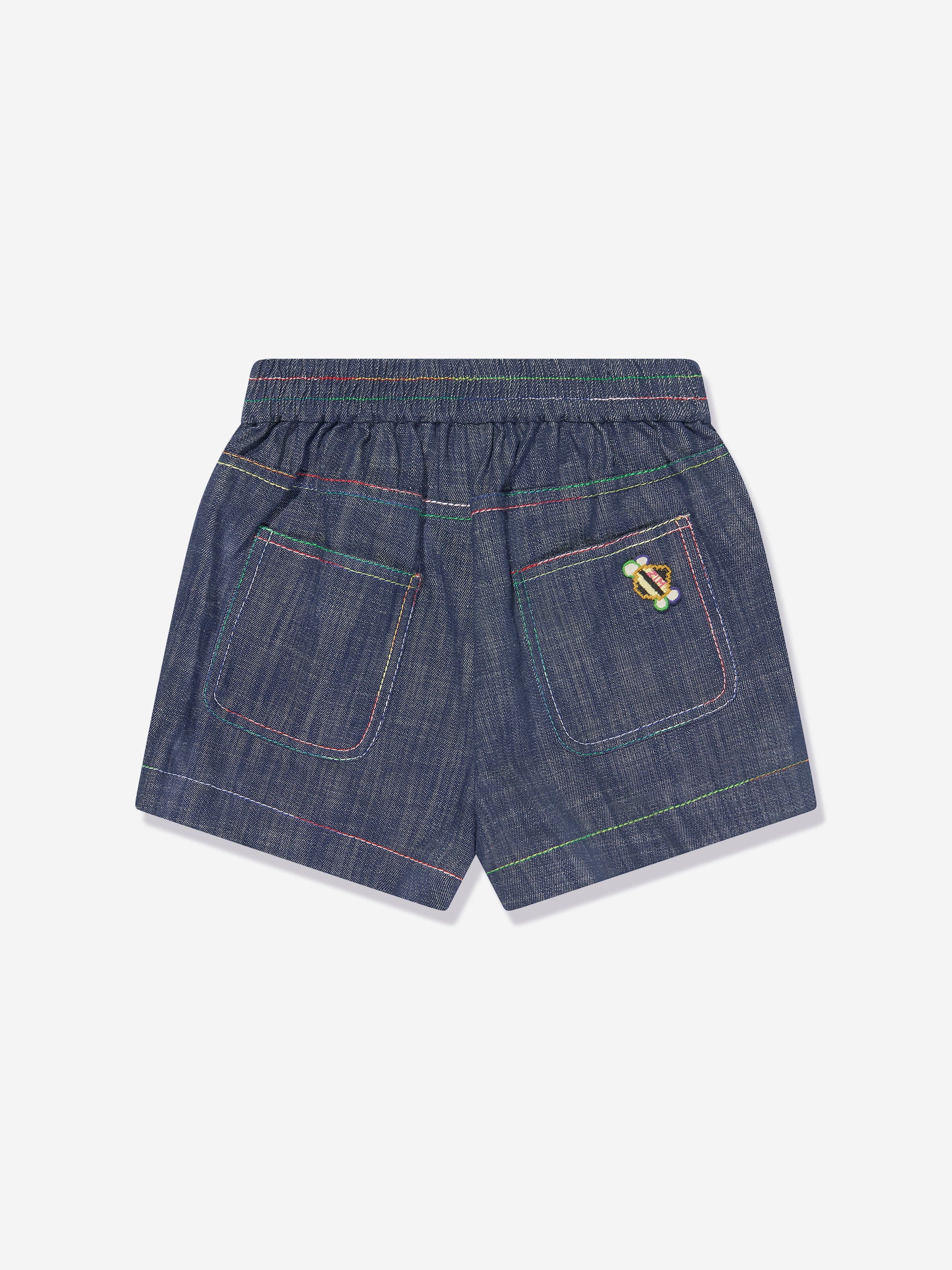 Zimmermann Girls Alight Denim Shorts in Blue