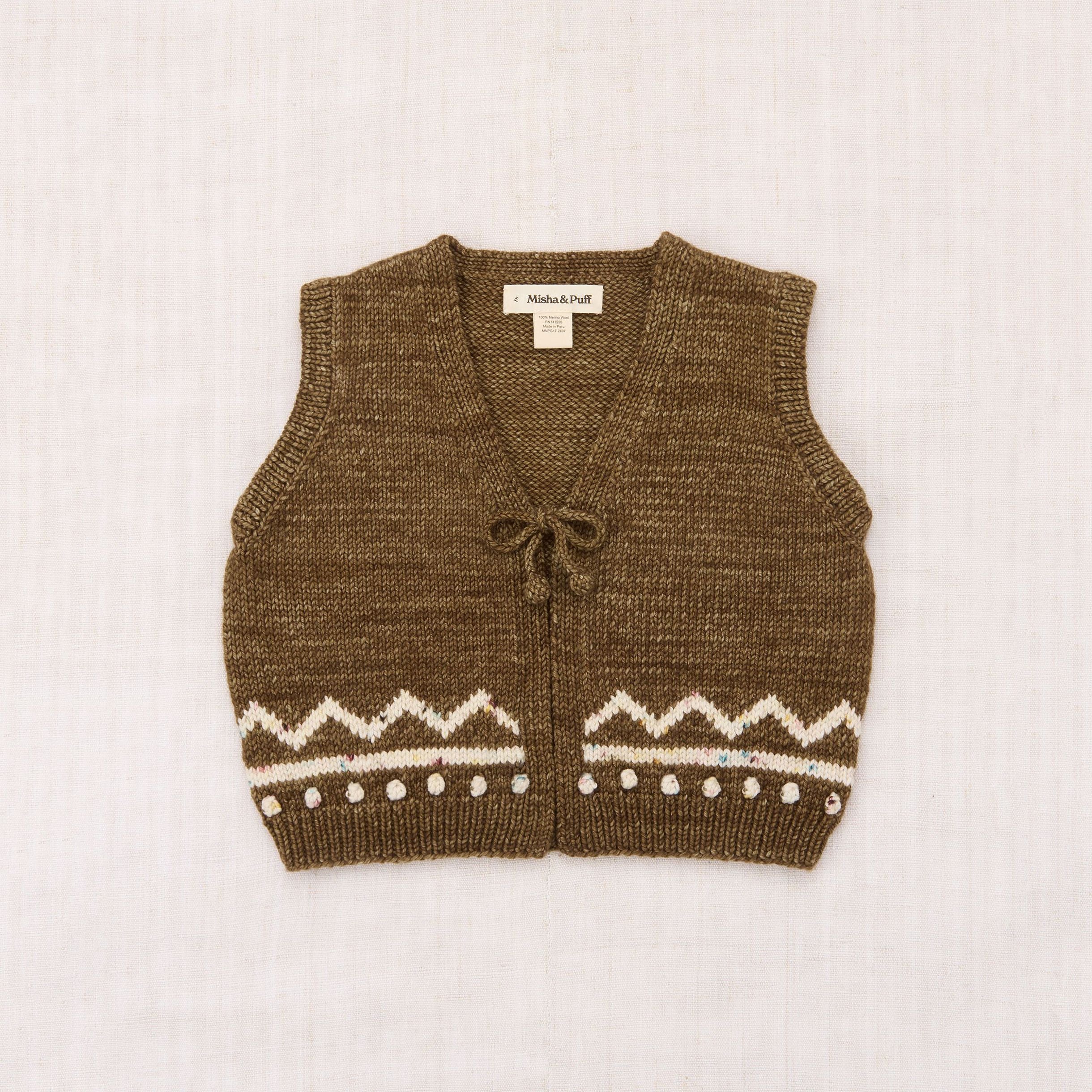 Boys & Girls Brown Knit Wool Gilet