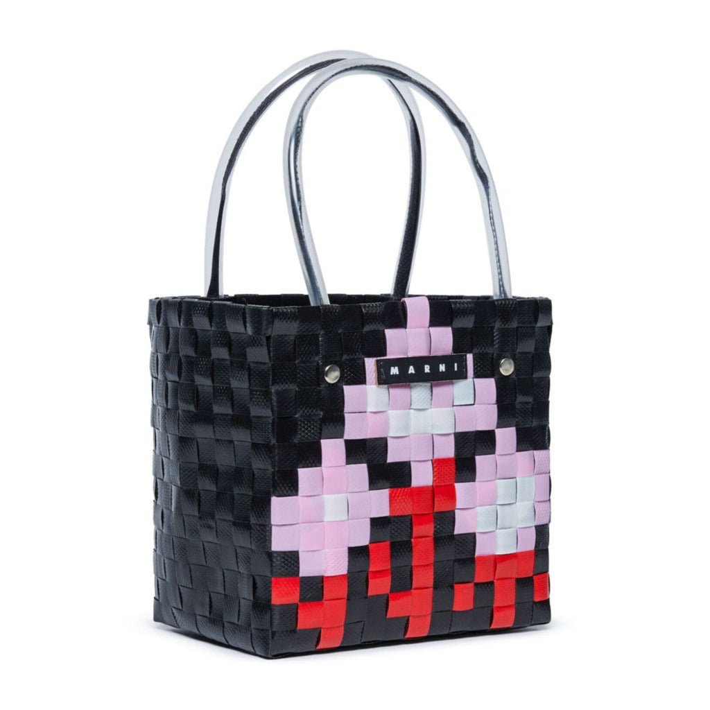 Sac à main noir tissé pour fille