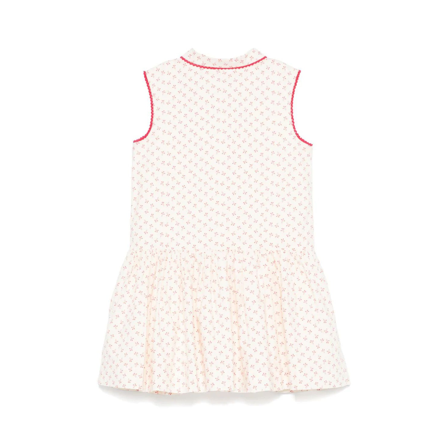 Girls Beige Cherry Cotton Dress