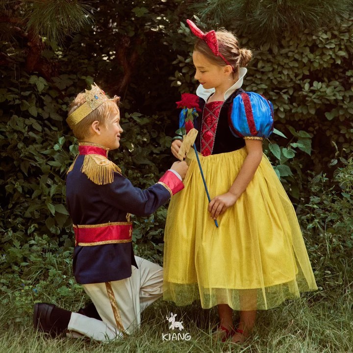 Girls Blue Premium Snow White Puff Dress