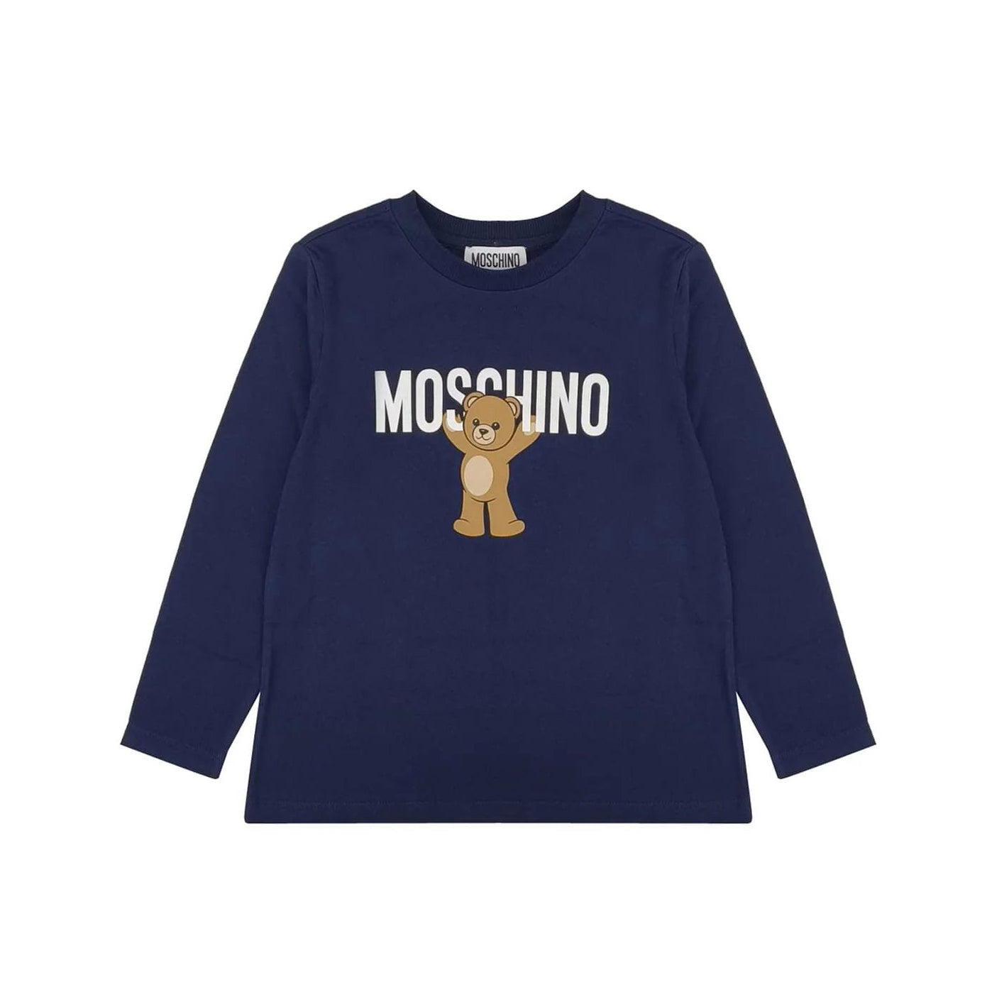 Boys & Girls Navy Bear Printed Cotton T-Shirt