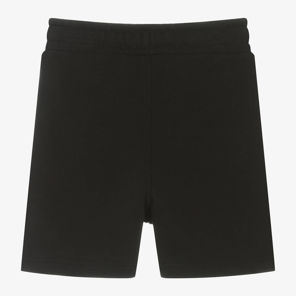 Boys Black Logo Cotton Shorts