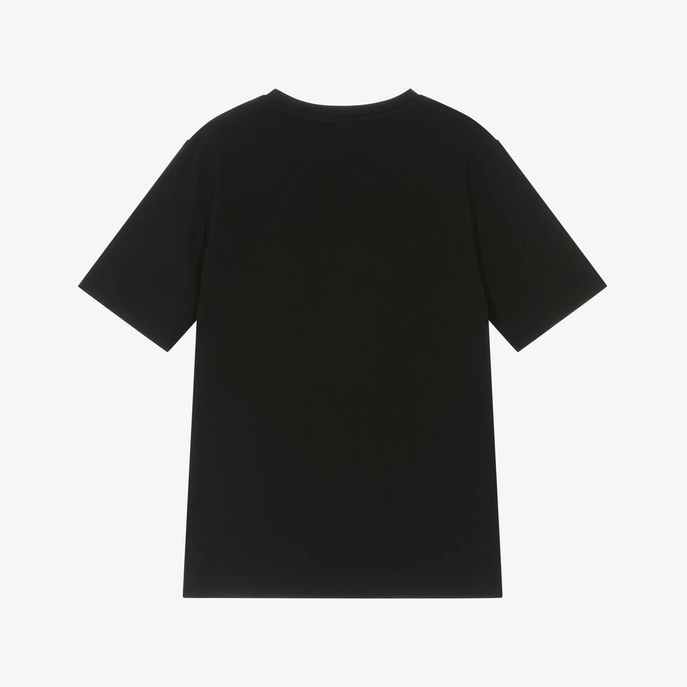 Boys Black Cotton T-Shirt