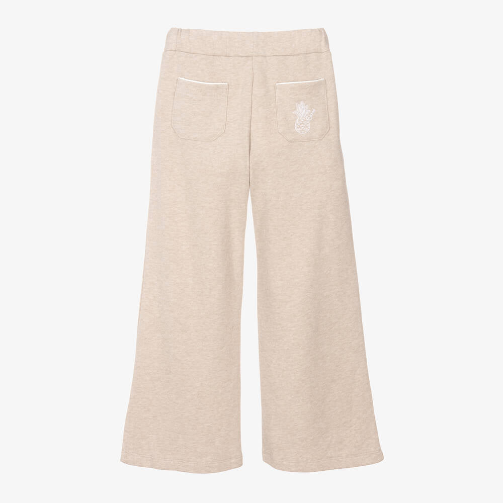 Girls Beige Cotton Trousers