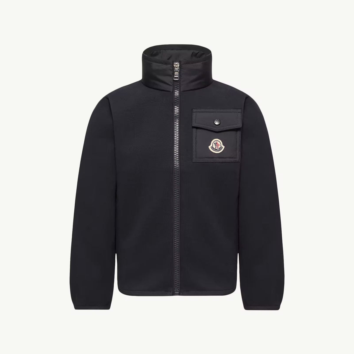 Boys Navy Cotton Zip-Up Top
