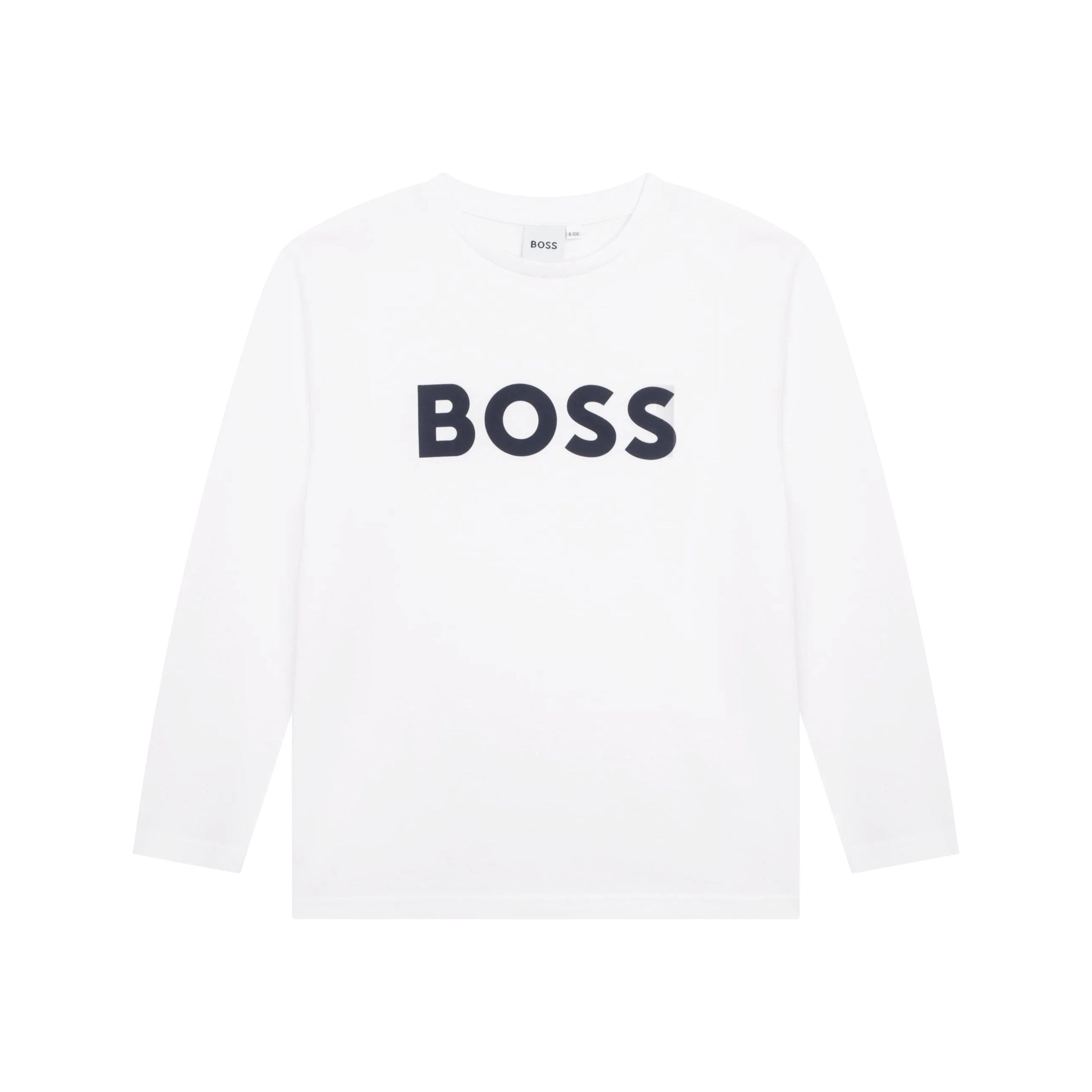Boys White Logo Cotton T-Shirt