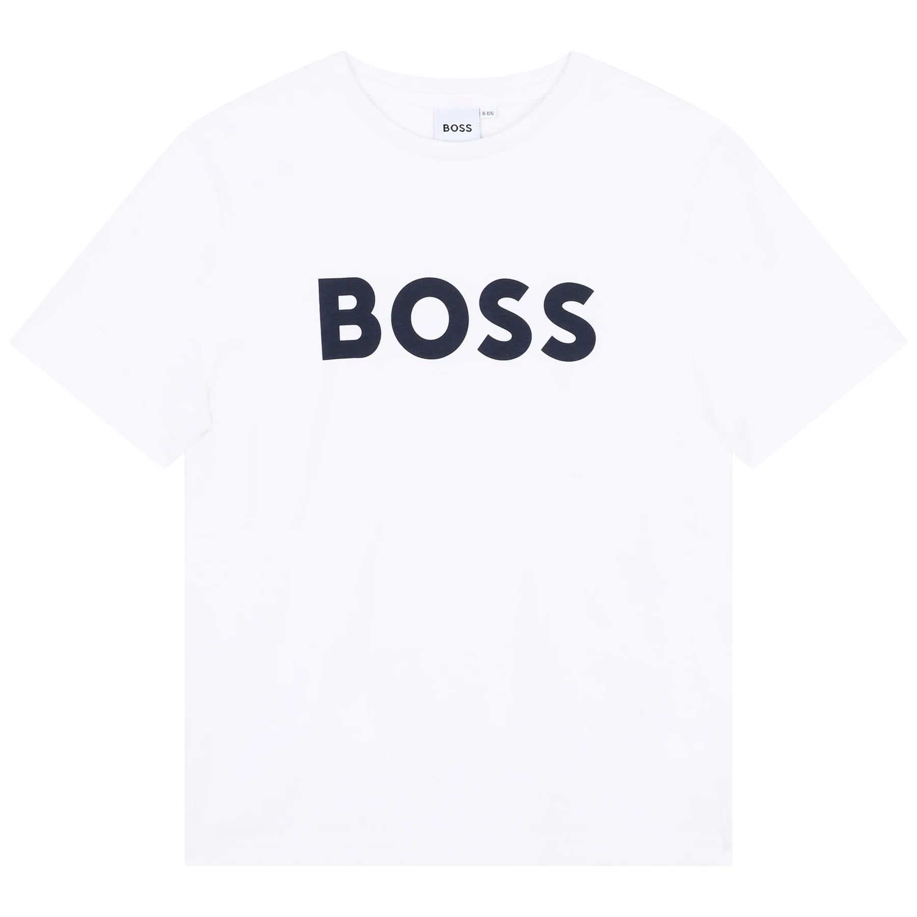Boys White Logo Cotton T-Shirt