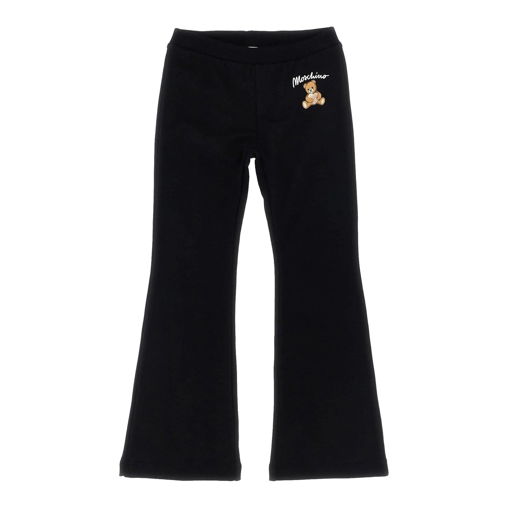 Girls Black Bear Printed Floral Trousers