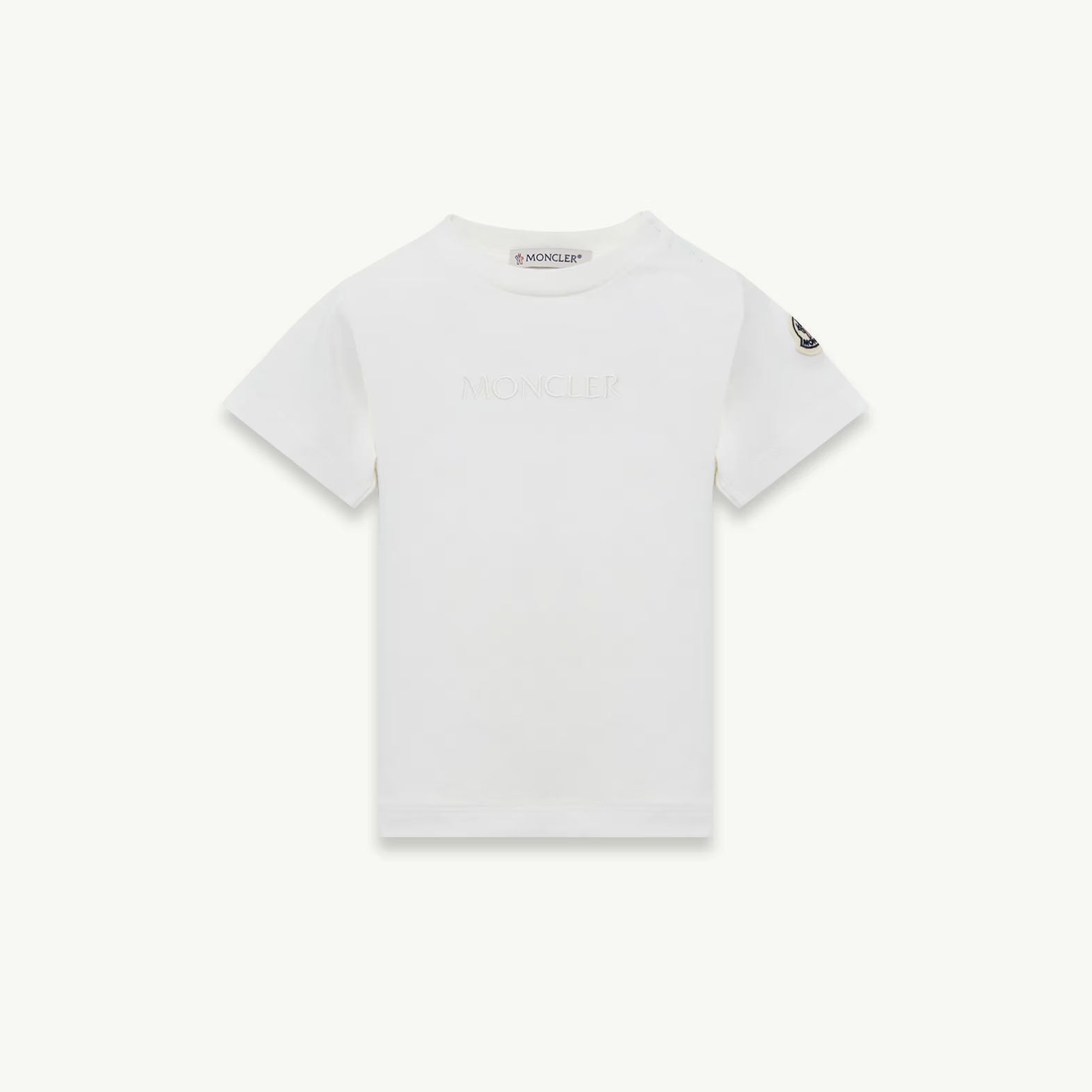 Baby Girls White Embroidered Logo Cotton T-Shirt