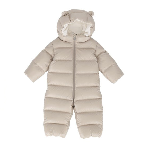 Baby Boys & Girls Light Beige Padded Down Babysuit