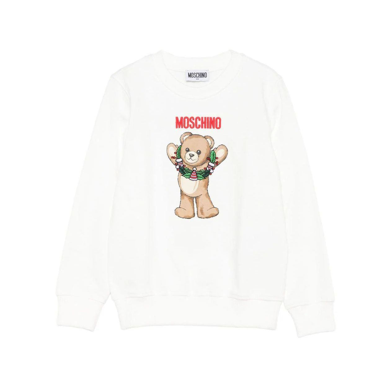 Boys & Girls White Printed Cotton Sweatshirt