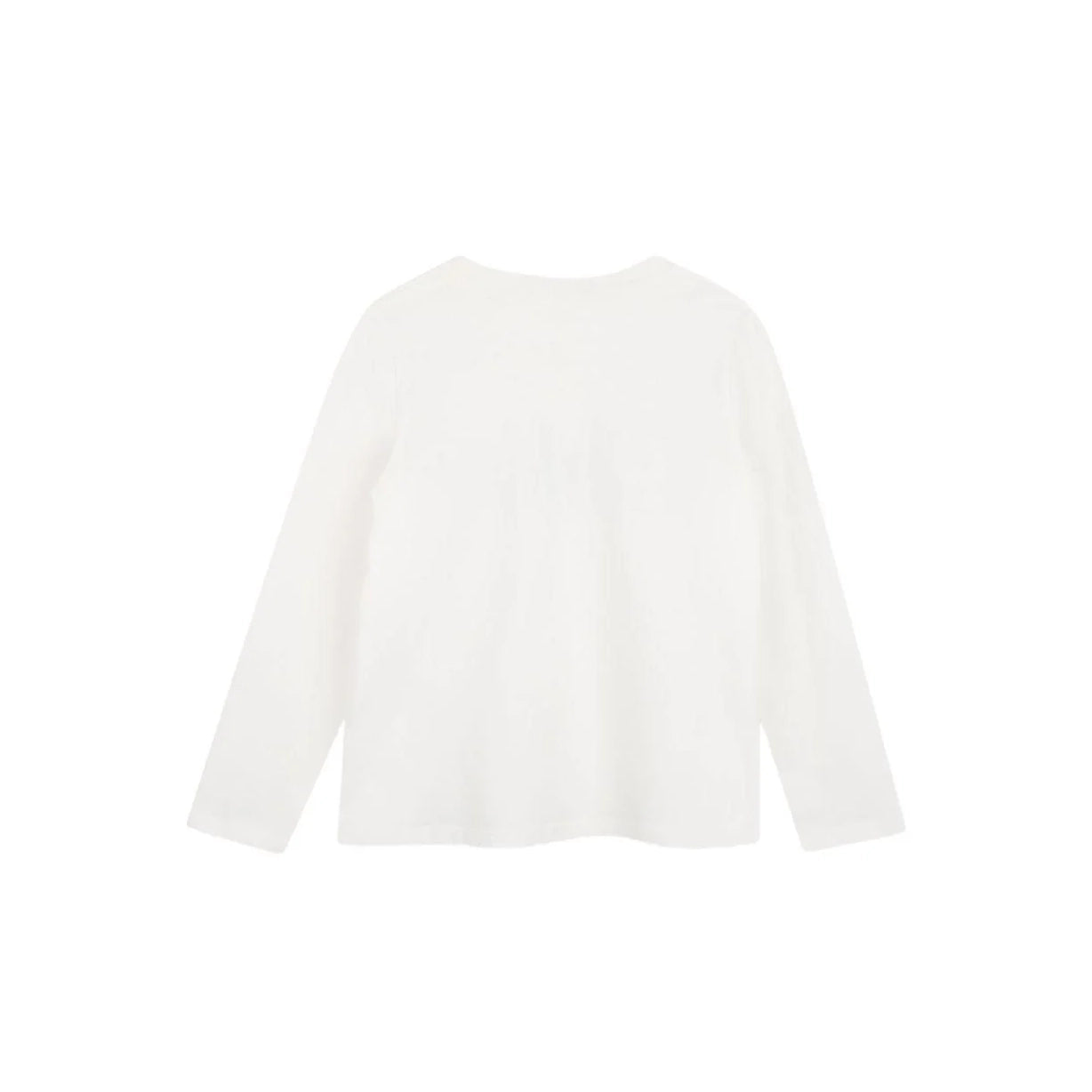 Girls White Logo Cotton Long Sleeves T-Shirt