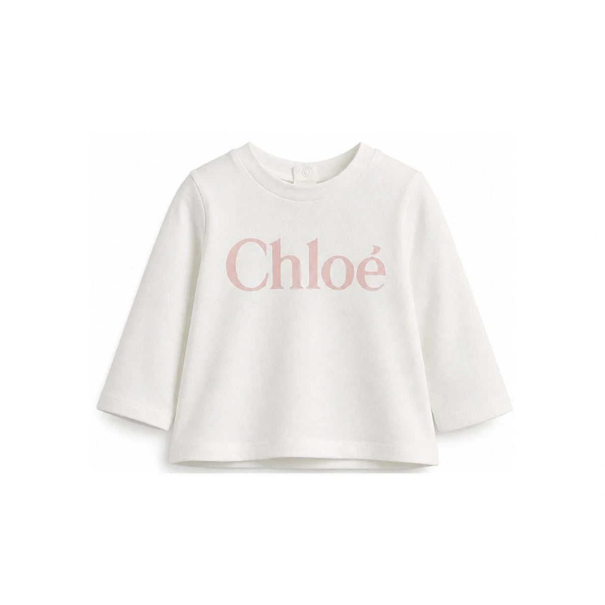 Baby Girls White Logo Cotton T-Shirt