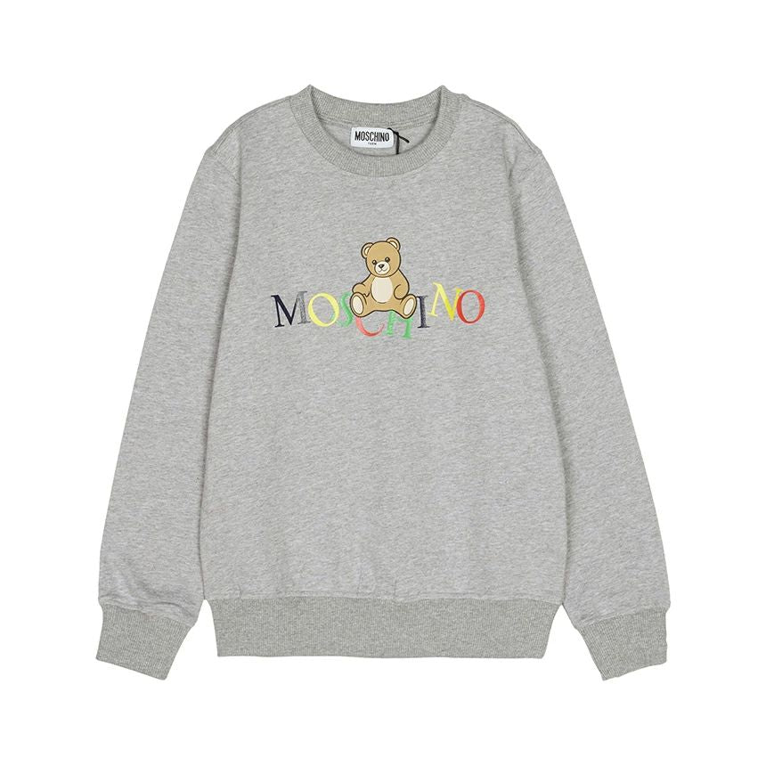 Boys & Girls Grey Bear Printed Cotton Sweatshirt