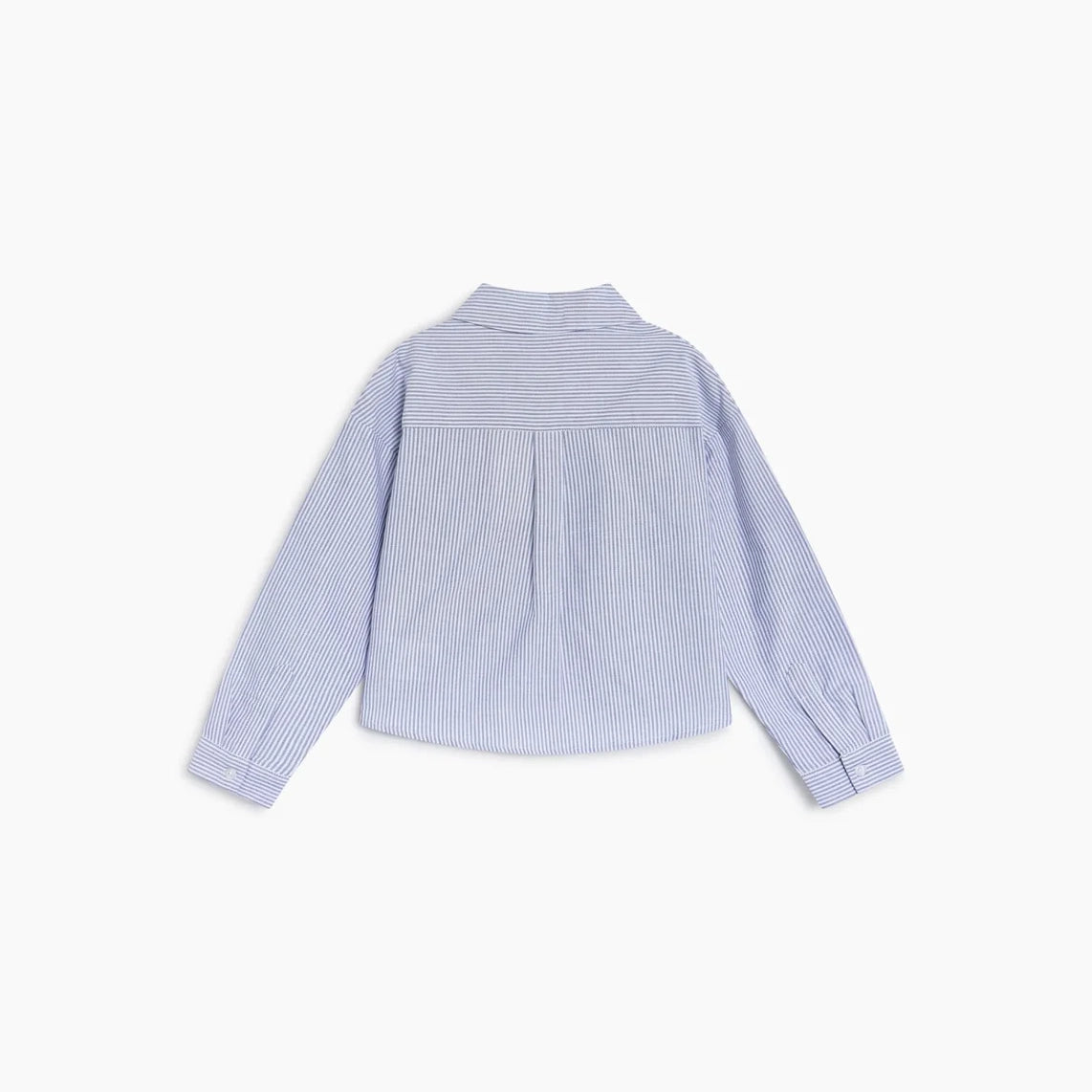 Girls Blue Striped Cotton Shirt