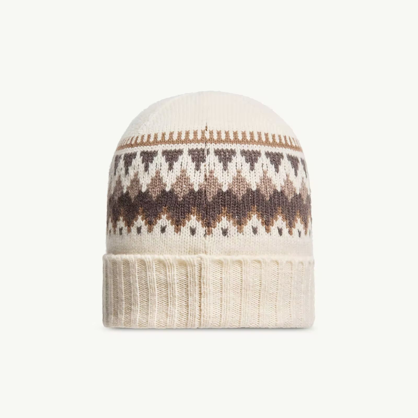 Bonnet en laine jacquard blanc pour garçons