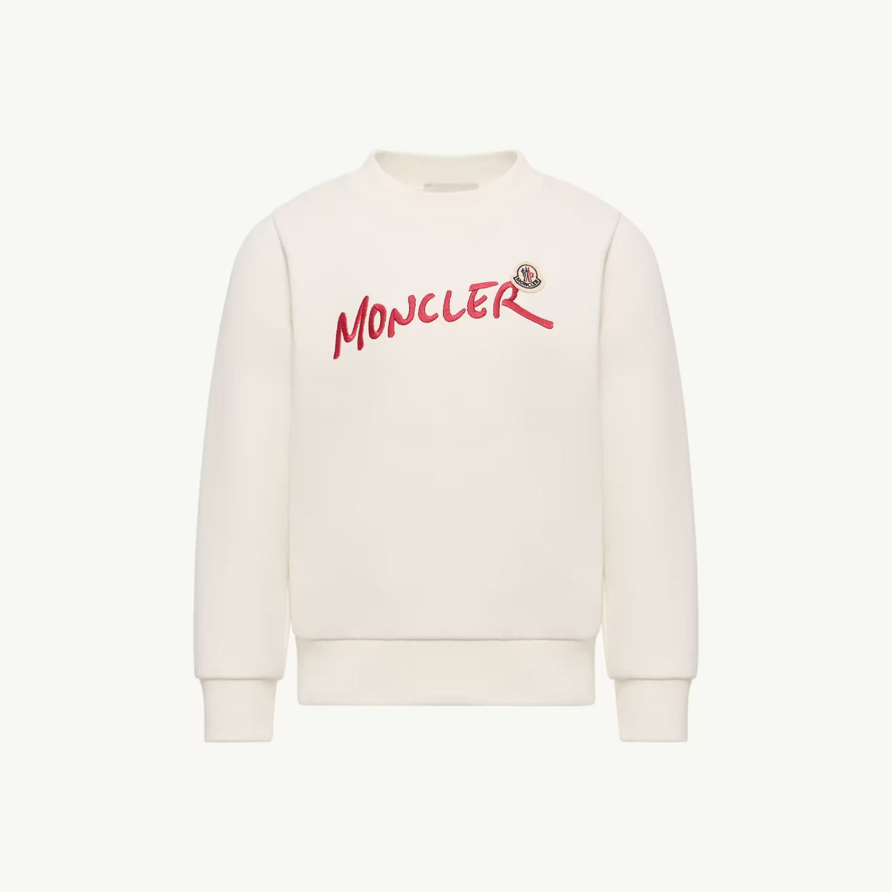 Sweat-shirt en coton blanc pour garçons avec logo brodé