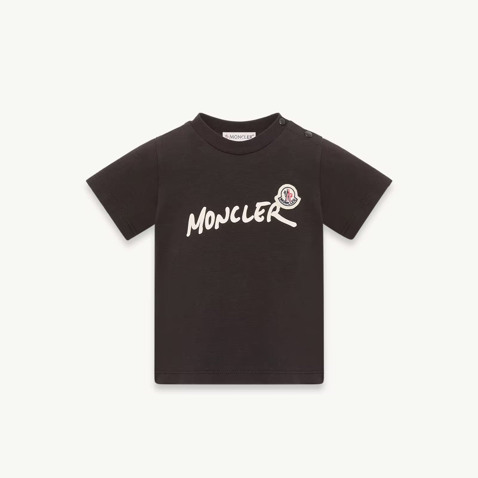 Baby Boys Black Logo Cotton T-Shirt